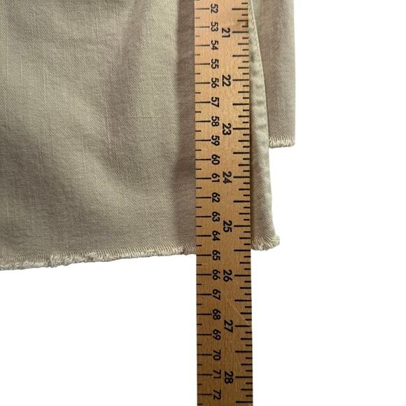 Mother The Insider Ankle Fray Jeans Chalk It Up Tan Crop Raw Hem Size 30 - Picture 7 of 16